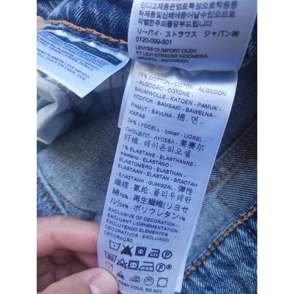 Levi's 505 Jeans Mens 34x32 (32x32) Straight Leg Blue Denim Whiskering EUC - Picture 8 of 8